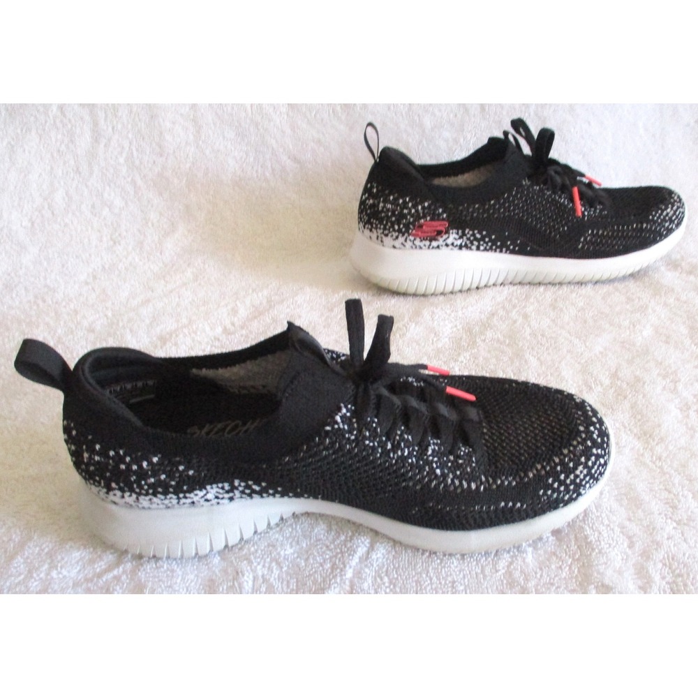 Skechers Air-Cooled Memory Foam Black White Knit Sneakers 149173 Womens 6 - Picture 4 of 9